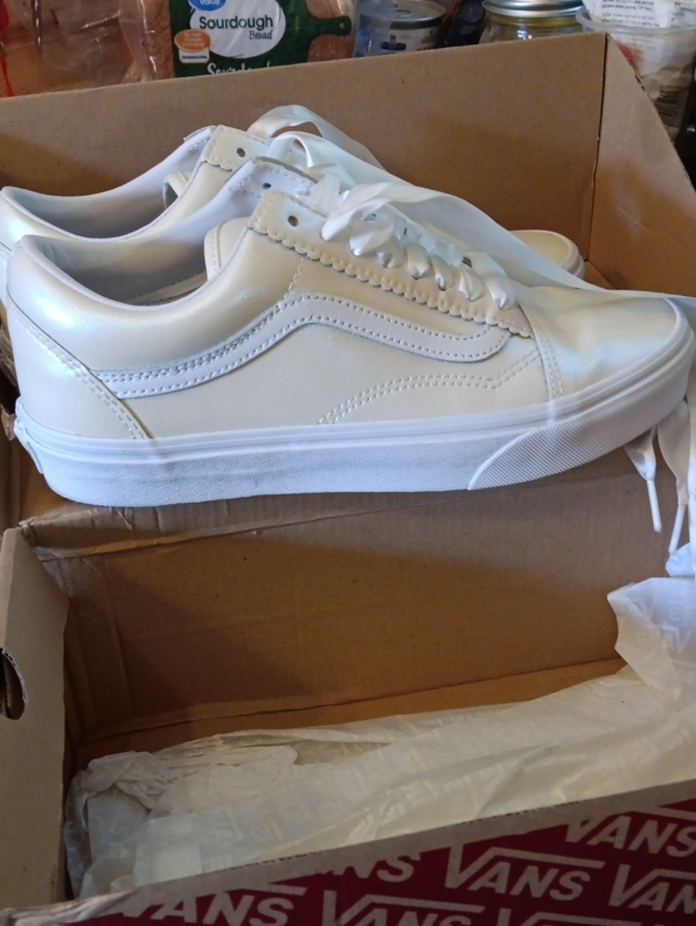 Vans Women's Classic Old Skool Sneakers in Pearl White